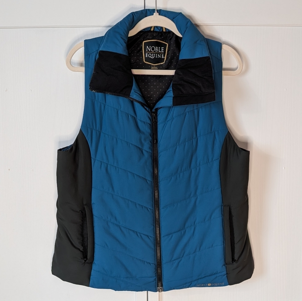 Noble Equine Teal Quilted Zippered Vest Size Large